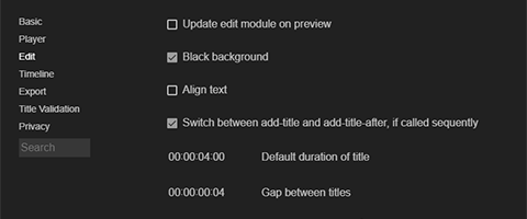 configure the editor in the preferences window subtitle editor configuration screenshot
